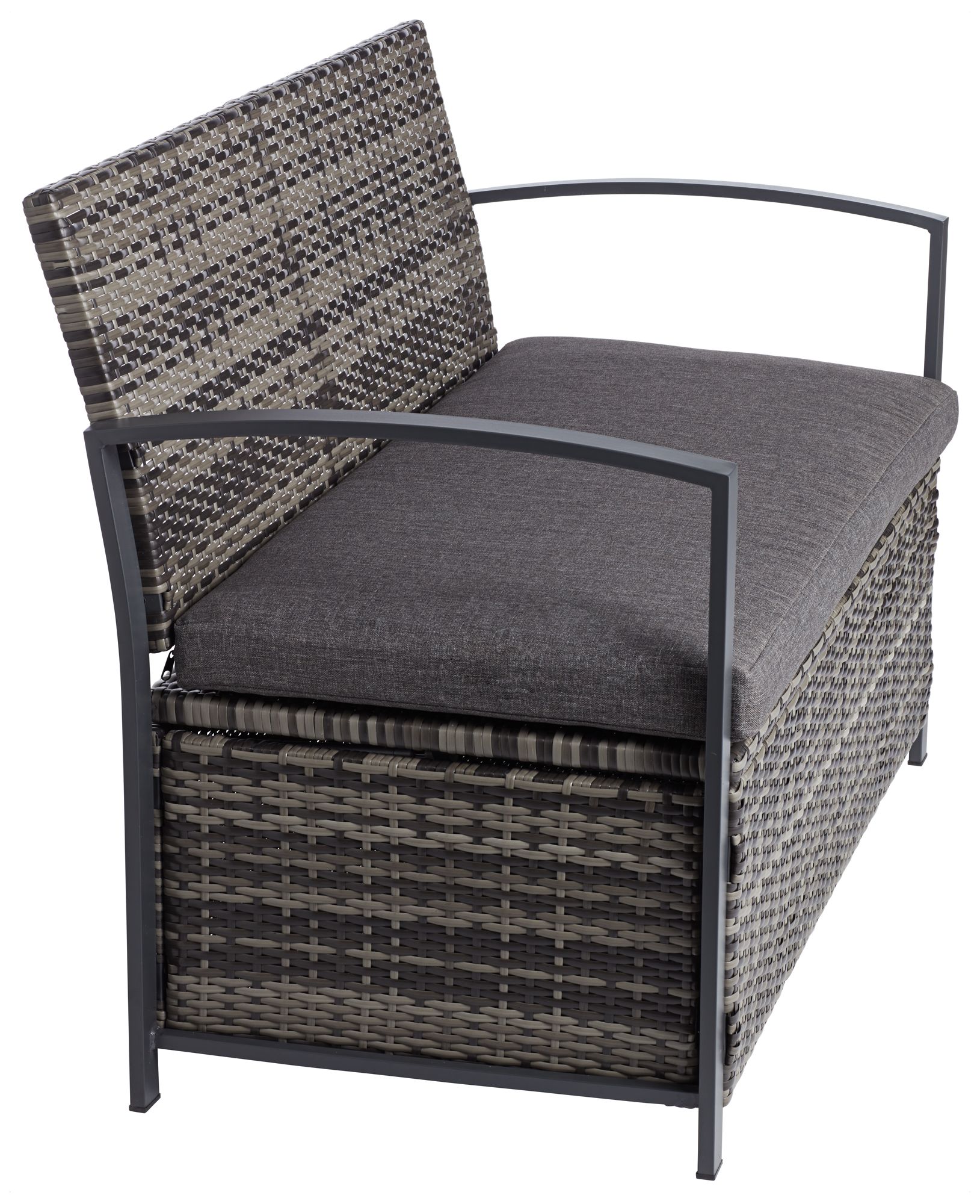 rattan effect garden storage bench