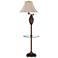 Wicker Antique Swing Arm Floor Lamp with Tray