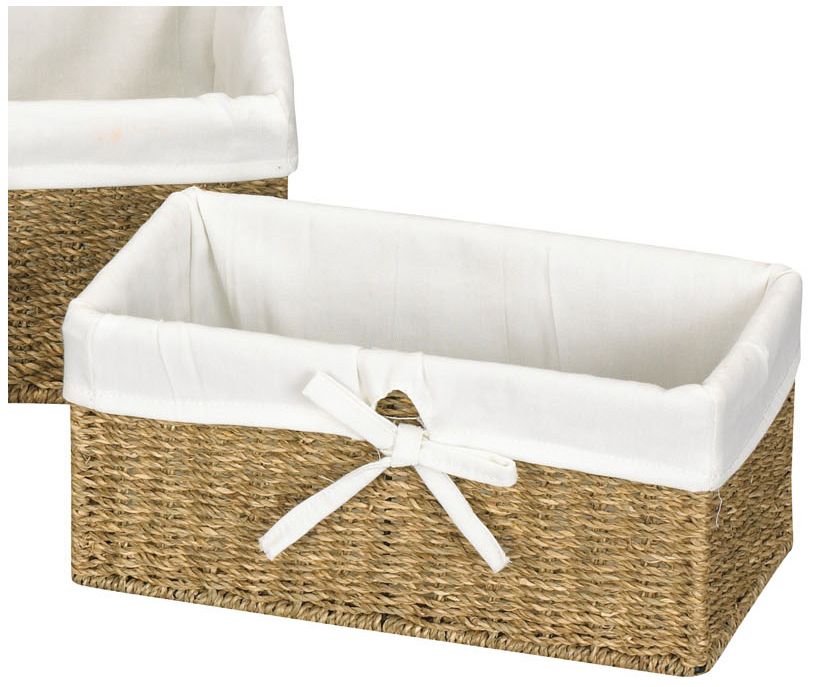 Image 4 Wicker Basket Set, 3 Pieces, 1 Large and 2 Small Seagrass Baskets more views
