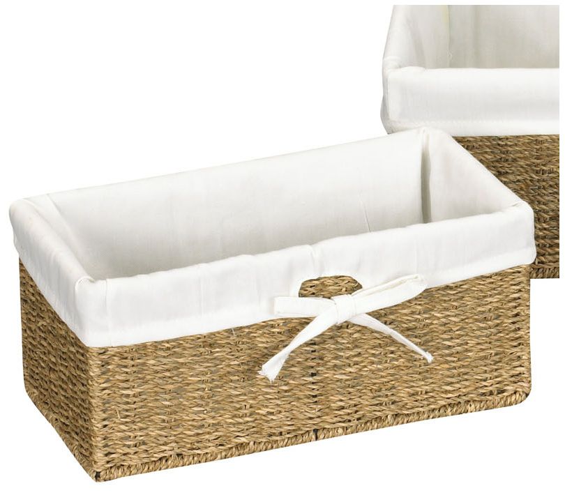 Image 5 Wicker Basket Set, 3 Pieces, 1 Large and 2 Small Seagrass Baskets more views