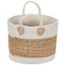 5_Wicker Basket, Two-Toned with Attached Handles, Natural and White more views