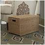 2_Wicker Chest, Decorative Seagrass Storage Chest for Home Organization more views