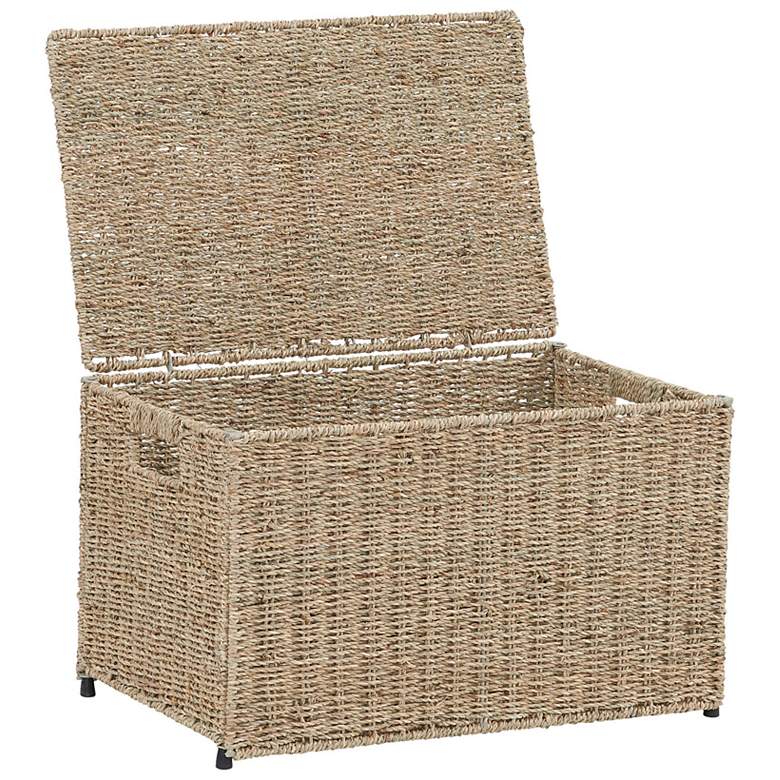 Image 5 Wicker Chest, Decorative Seagrass Storage Chest for Home Organization more views