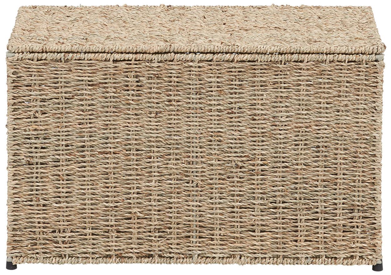 Image 6 Wicker Chest, Decorative Seagrass Storage Chest for Home Organization more views