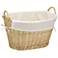 Wicker Laundry Basket with Handles, Handwoven Willow, Removable Liner