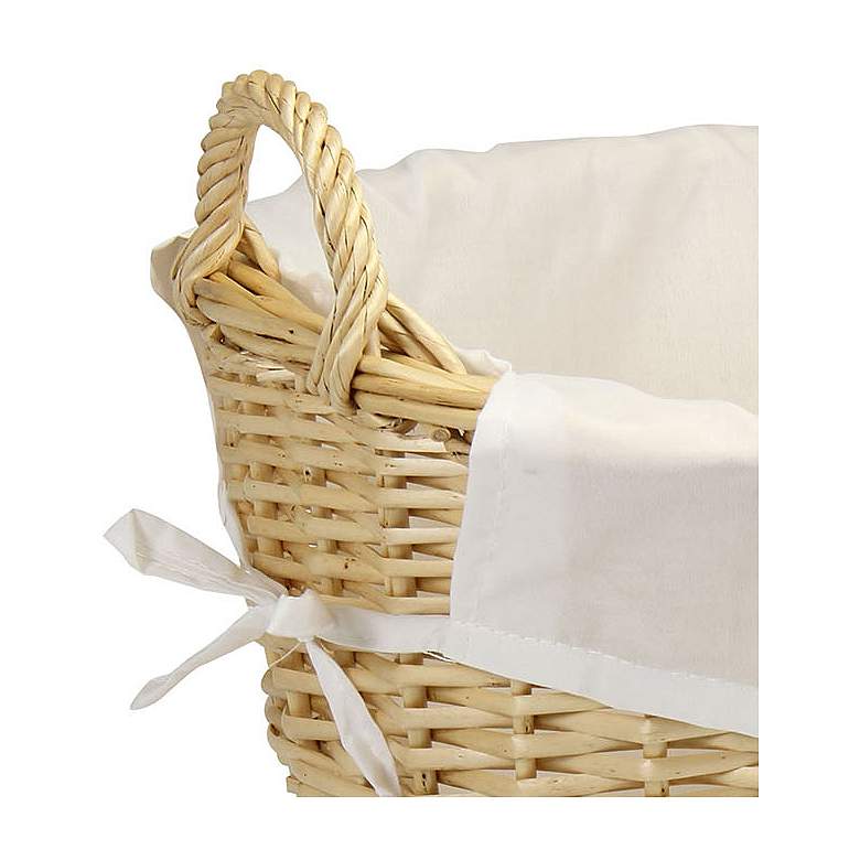 Image 4 Wicker Laundry Basket with Handles, Handwoven Willow, Removable Liner more views
