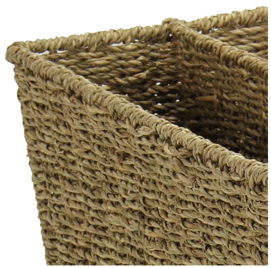Image 4 Wicker Magazine Rack, Handwoven Seagrass, Strong Metal Wire Frame, Natural more views