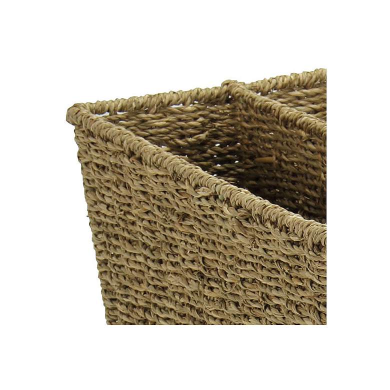 Image 4 Wicker Magazine Rack, Handwoven Seagrass, Strong Metal Wire Frame, Natural more views