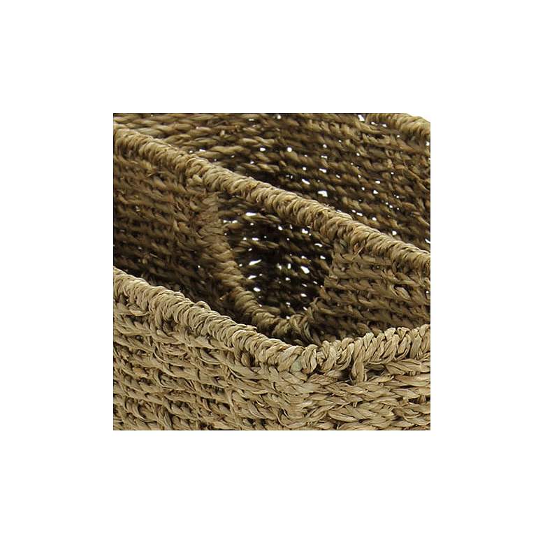 Image 5 Wicker Magazine Rack, Handwoven Seagrass, Strong Metal Wire Frame, Natural more views