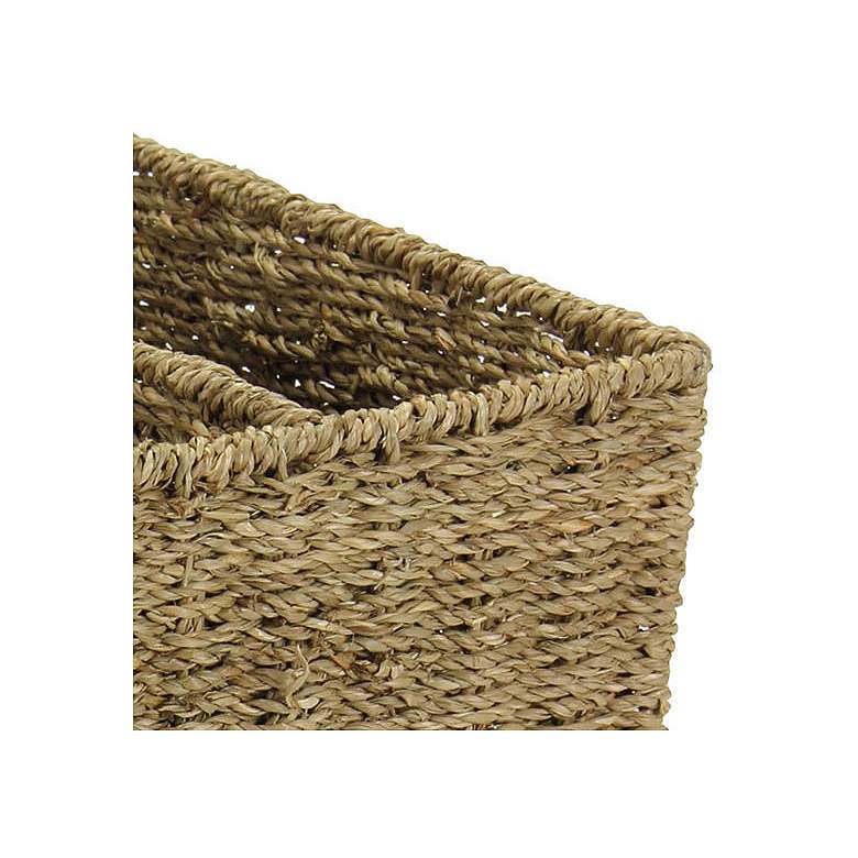 Image 6 Wicker Magazine Rack, Handwoven Seagrass, Strong Metal Wire Frame, Natural more views