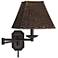 Wicker Square Dark Bronze Plug-In Swing Arm with Cord Cover