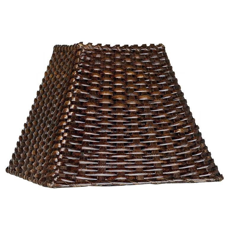Image 1 Wicker Square Lamp Shade 4.75x11x8 (Spider)