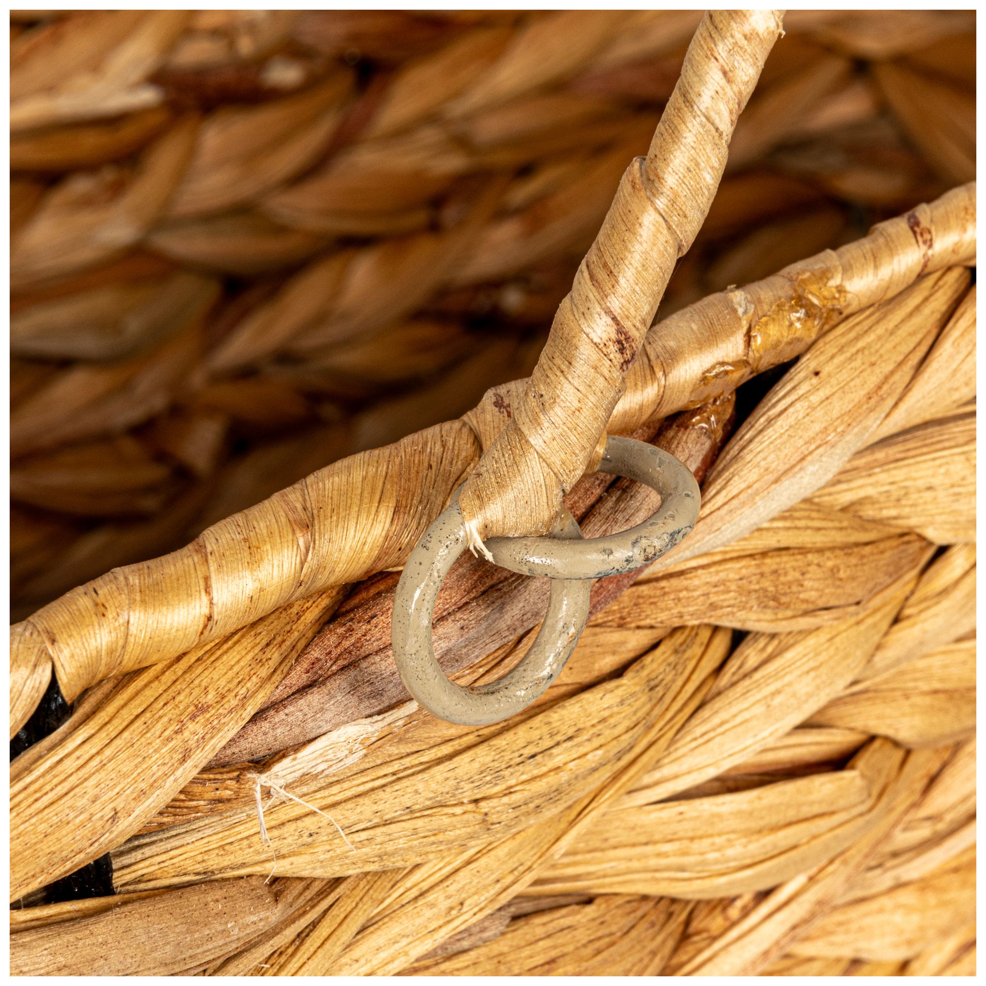 Image 4 Wicker Stair Basket with Handles, Handwoven, Sits on Two Stairs more views