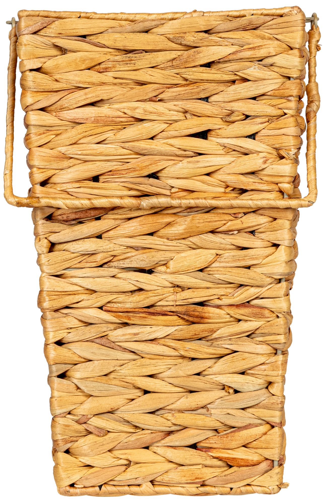 Wicker Stair Basket with Handles, Handwoven, Sits on Two Stairs