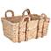 Wicker Storage Basket with Handles, Handwoven, Metal Frame, Large Capacity