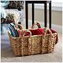 1_Wicker Storage Basket with Handles, Handwoven, Metal Frame, Large Capacity