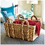 3_Wicker Storage Basket with Handles, Handwoven, Metal Frame, Large Capacity more views