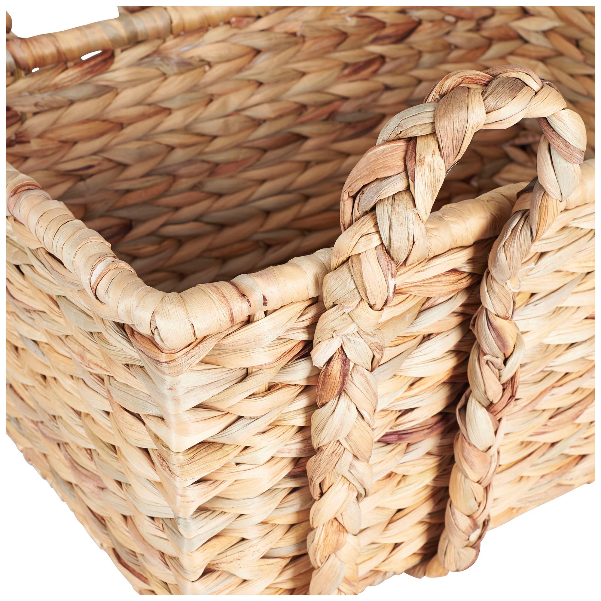 Image 4 Wicker Storage Basket with Handles, Handwoven, Metal Frame, Large Capacity more views