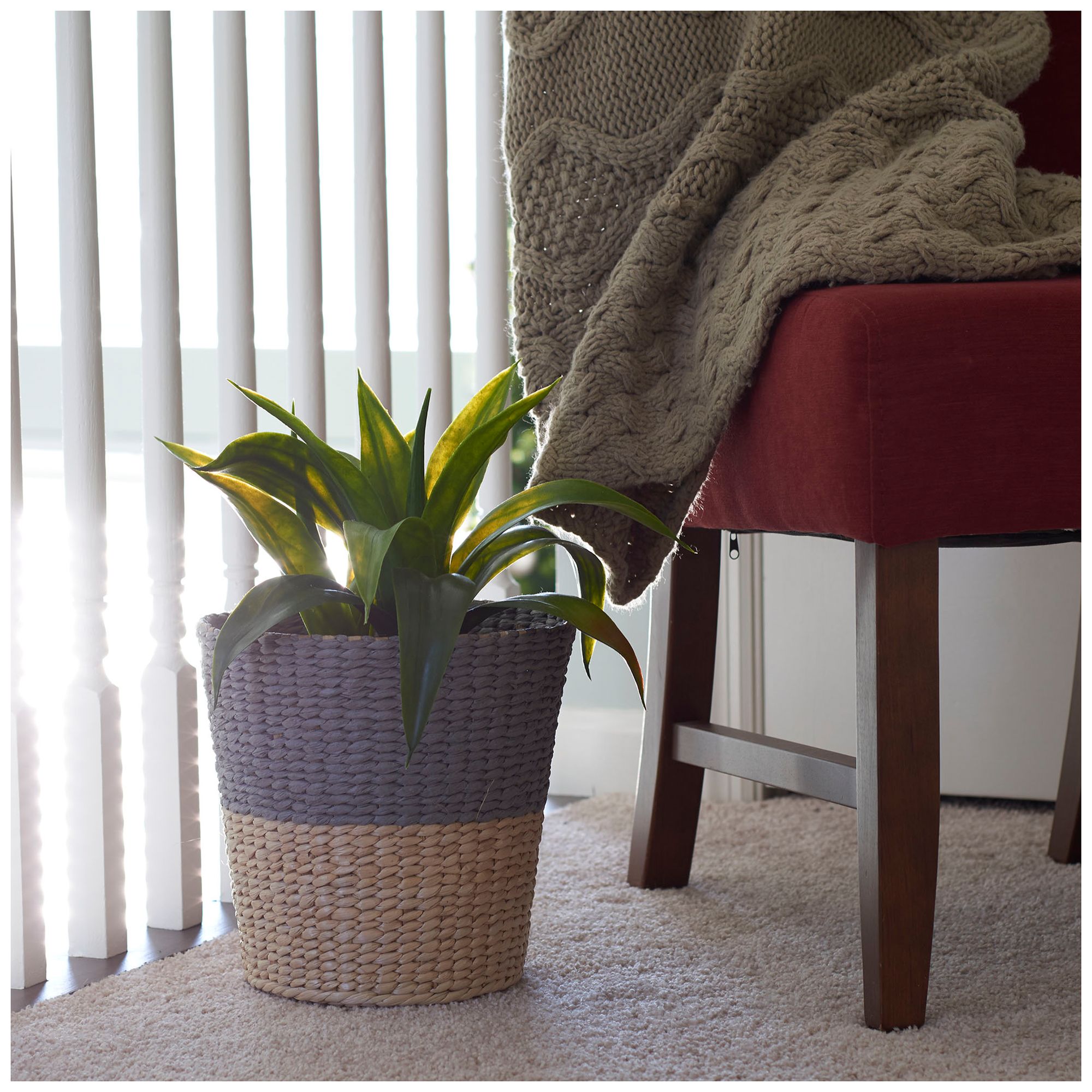 Image 3 Wicker Waste Basket, 2-tone Waste Bin more views
