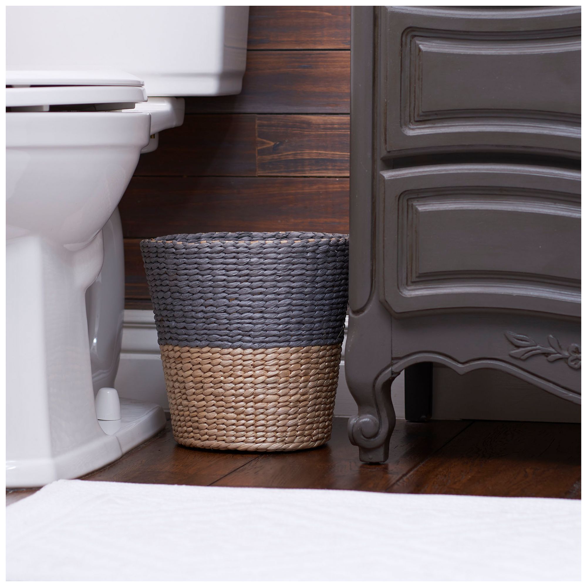 Image 4 Wicker Waste Basket, 2-tone Waste Bin more views