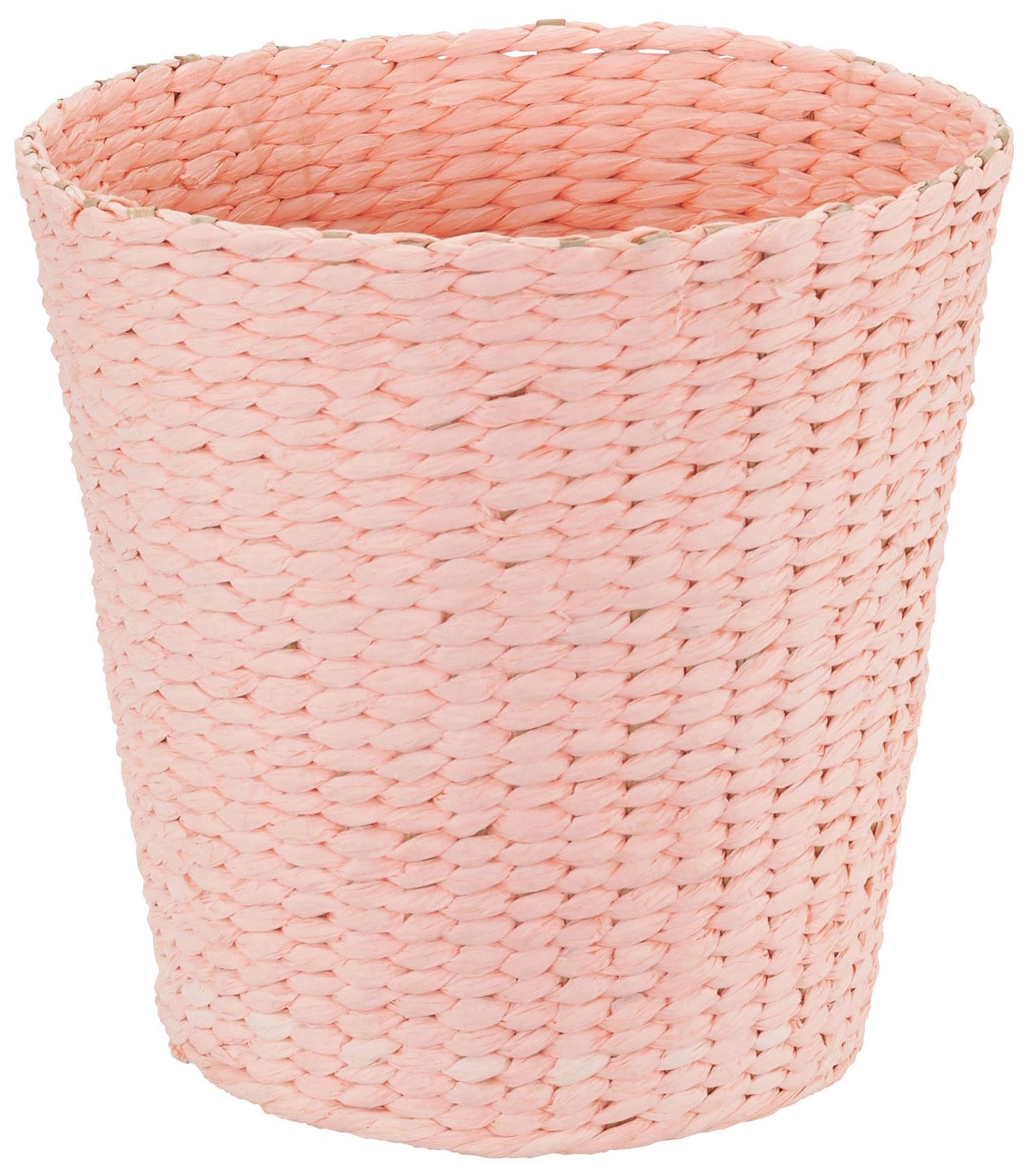Image 2 Wicker Waste Basket, Pink Waste Bin