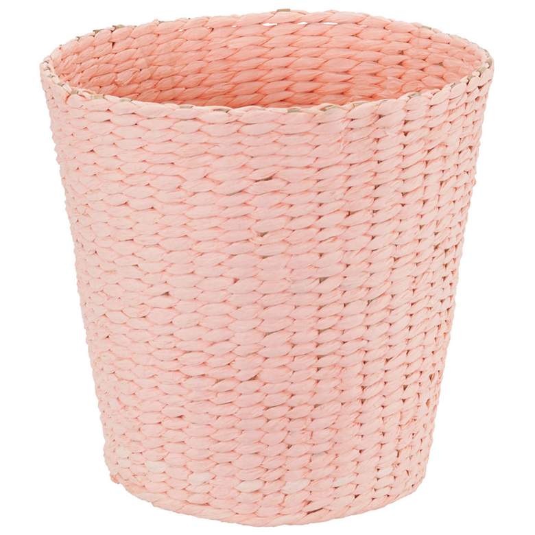 Image 2 Wicker Waste Basket, Pink Waste Bin