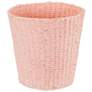 2_Wicker Waste Basket, Pink Waste Bin