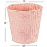 3_Wicker Waste Basket, Pink Waste Bin more views
