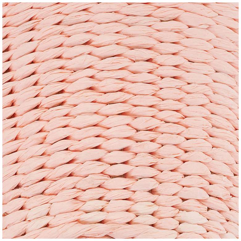 Image 4 Wicker Waste Basket, Pink Waste Bin more views