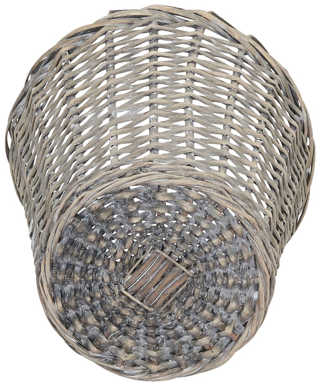 Image 5 Wicker Waste Basket, Willow Weave Distressed Gray,Plastic Liner more views