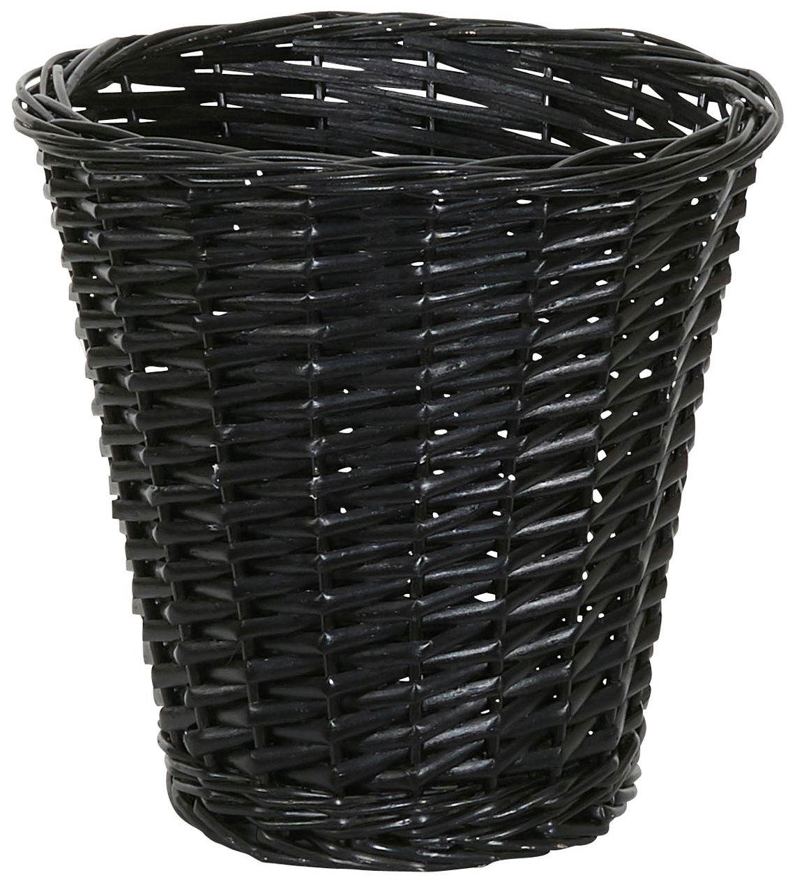 Image 2 Wicker Waste Basket, Willow Weave Painted Black, Includes Plastic Liner