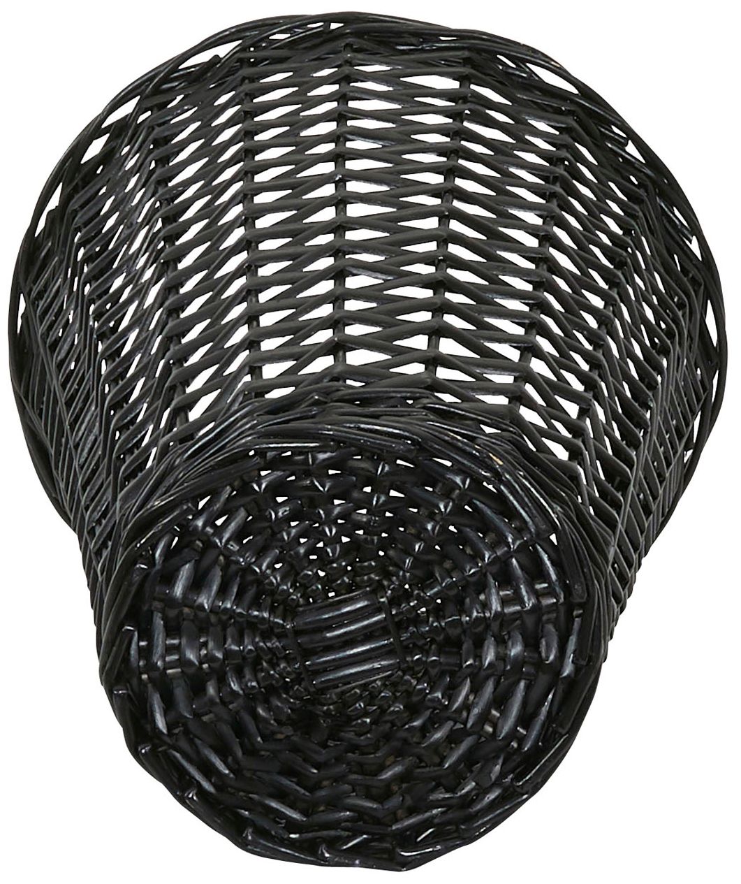 Image 5 Wicker Waste Basket, Willow Weave Painted Black, Includes Plastic Liner more views