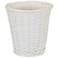 Wicker Waste Basket, Willow Weave Painted White, Includes Plastic Liner