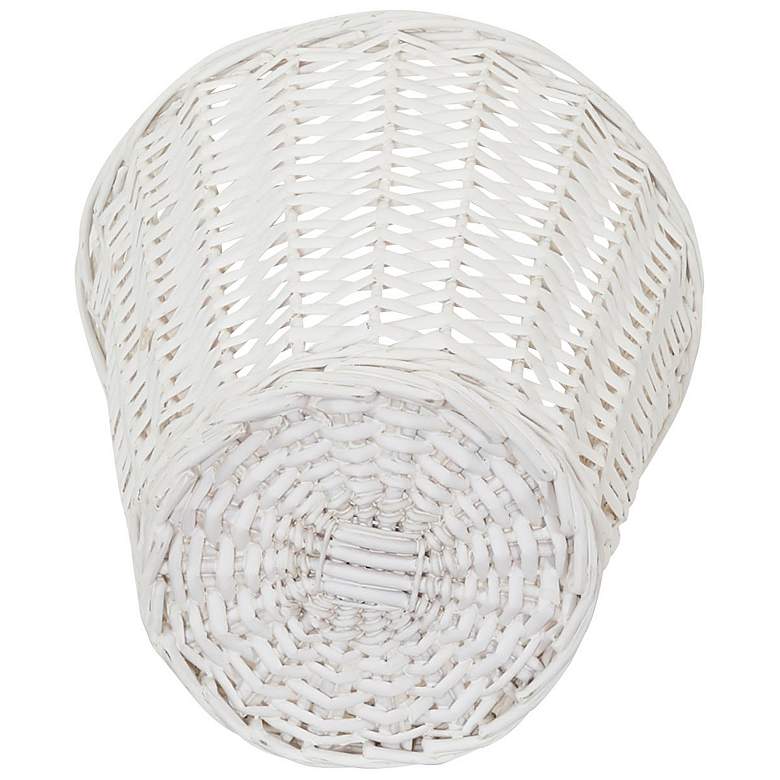Image 5 Wicker Waste Basket, Willow Weave Painted White, Includes Plastic Liner more views