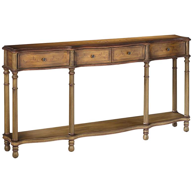 Image 1 Wickford 4 Drawer Antique Brown Console Table