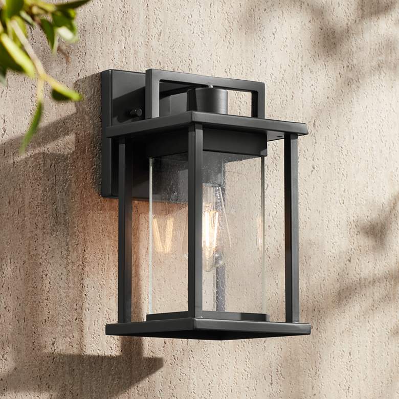 Image 1 Wickham 13 inch High Dark Gray Framed Outdoor Wall Light