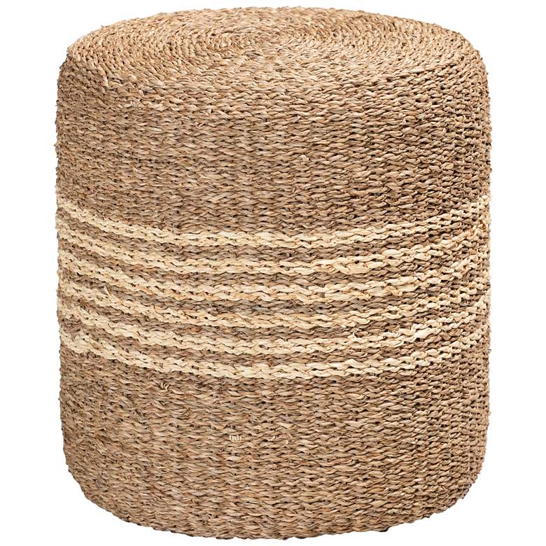 Image 2 Wickham Natural Brown Seagrass Ottoman Footstool