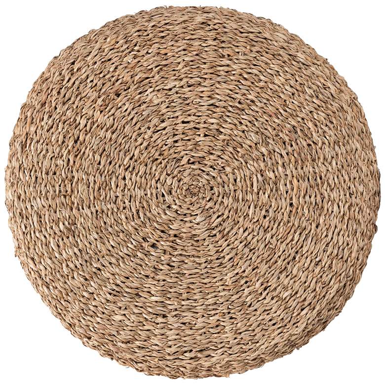 Image 4 Wickham Natural Brown Seagrass Ottoman Footstool more views