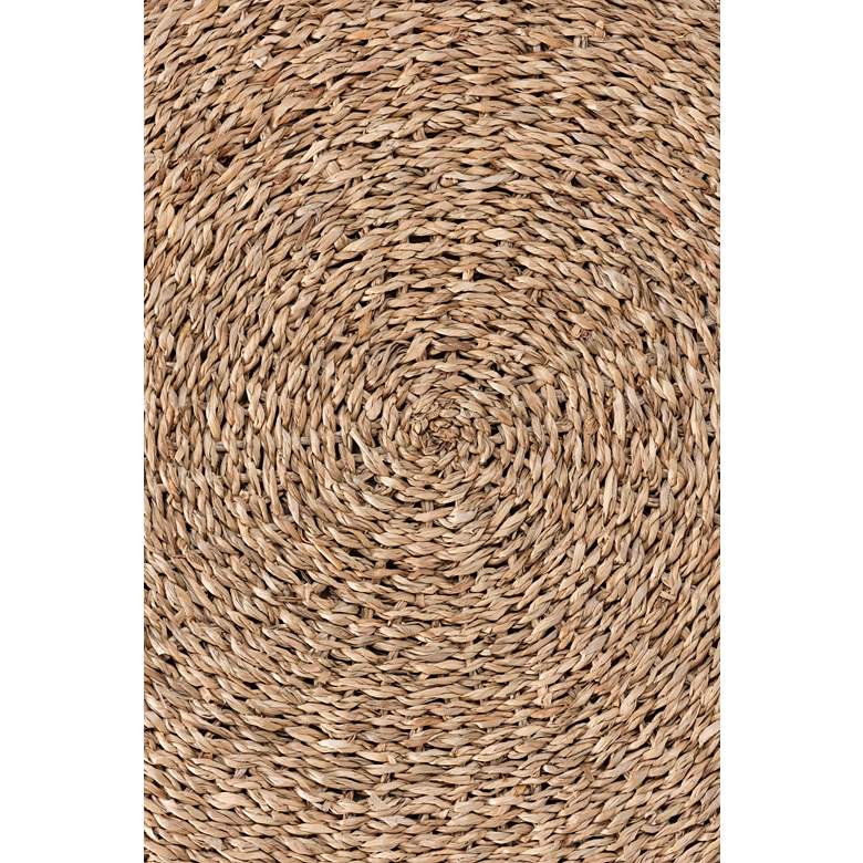 Image 5 Wickham Natural Brown Seagrass Ottoman Footstool more views
