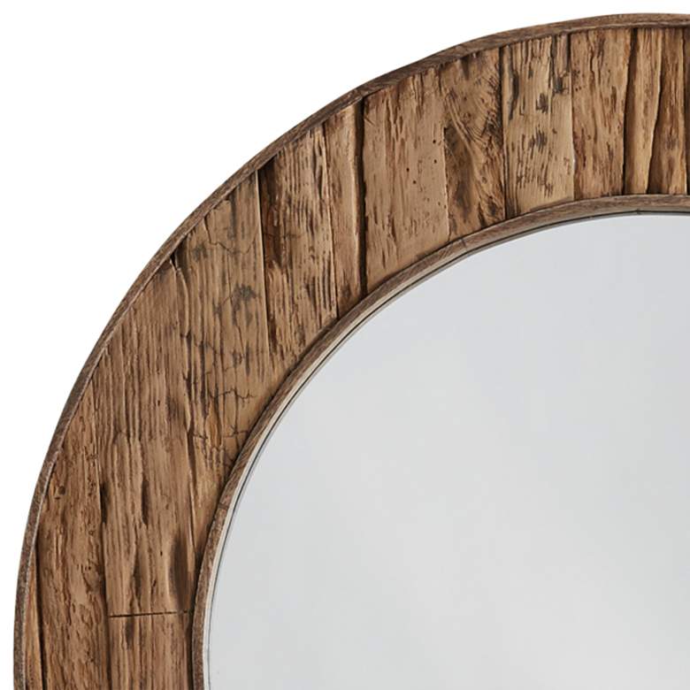 Image 2 Wickland Reclaimed Railroad Ties 33 1/2" Round Wall Mirror more views