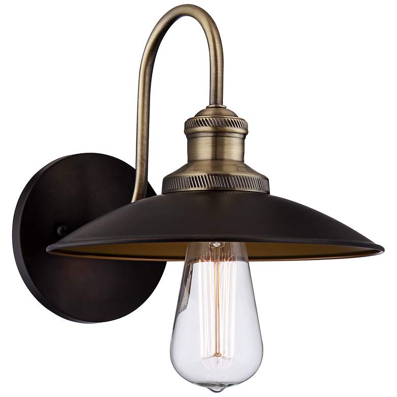 Image 1 Widefield 8" High Antique Brass Metal Sconce