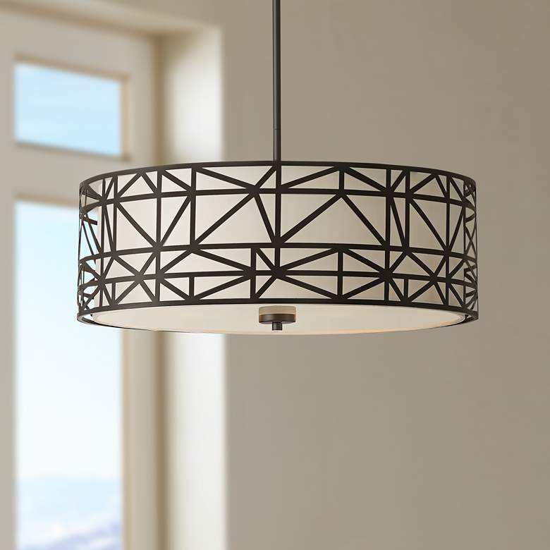 Image 1 Widmore 21" Wide Bronze Abstract Graphic 4-Light Pendant