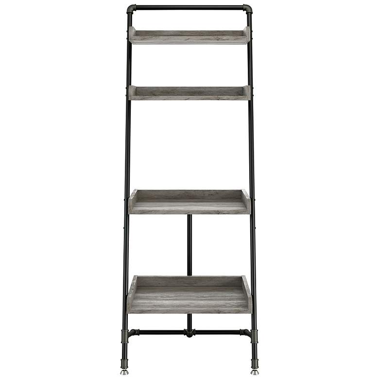 Image 4 Wiessinger 26" Wide Vintage Gray Oak 4-Shelf Bookcase more views