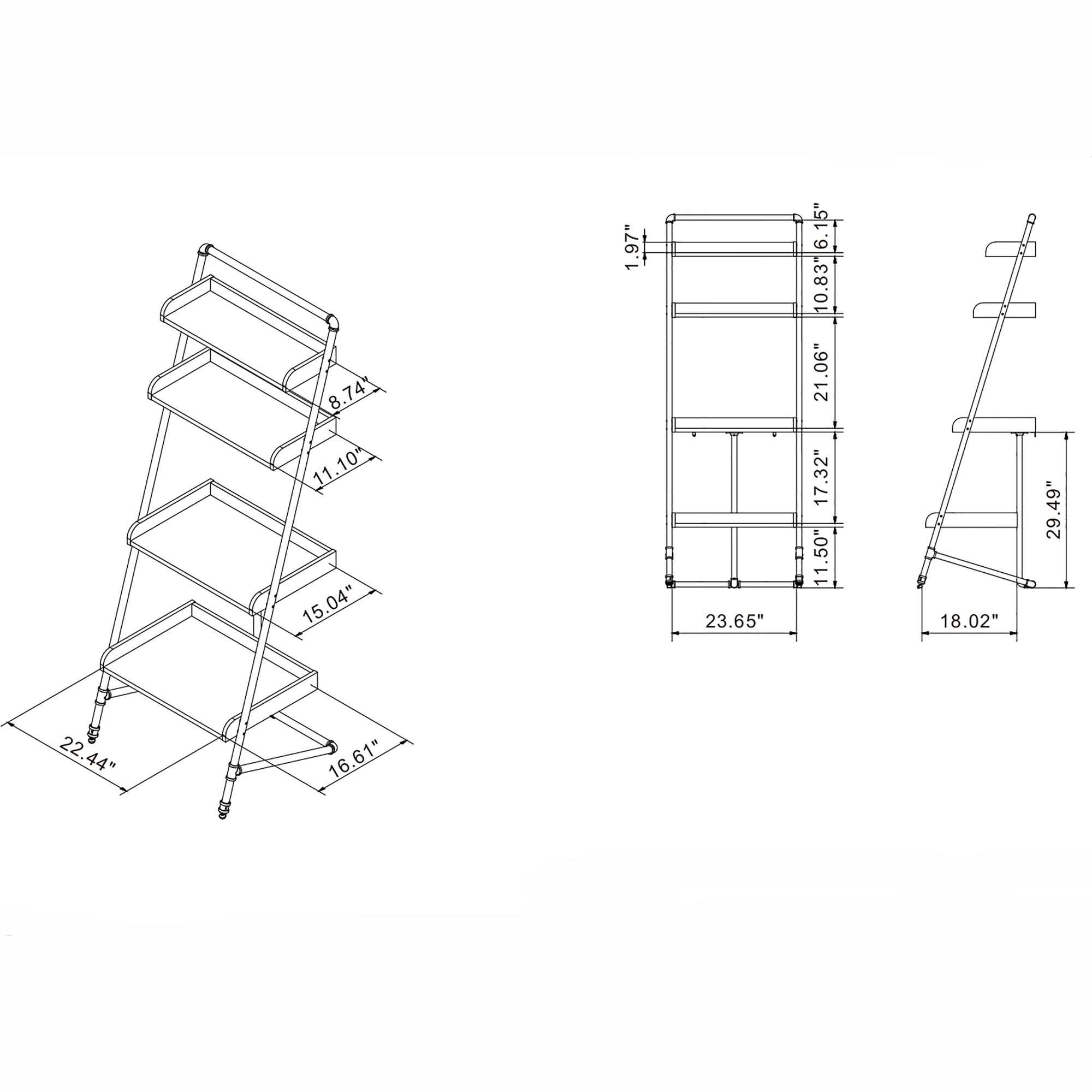Wiessinger 26" Wide Vintage Gray Oak 4-Shelf Bookcase in scene