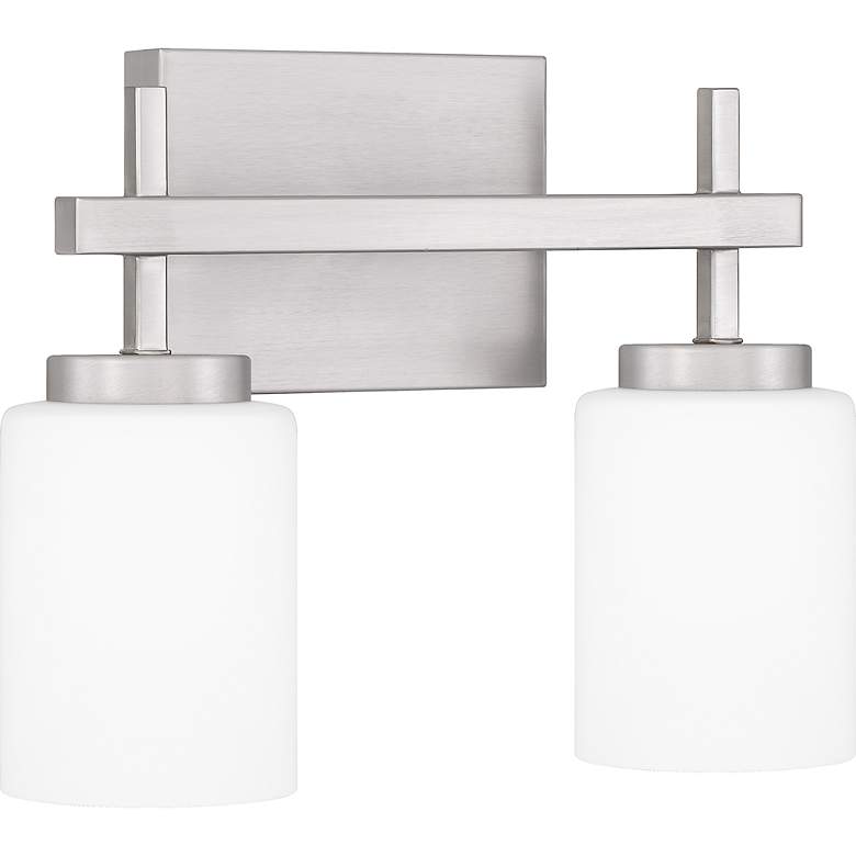 Image 2 Wilburn 2-Light Integrated LED Brushed Nickel Vanity Light more views
