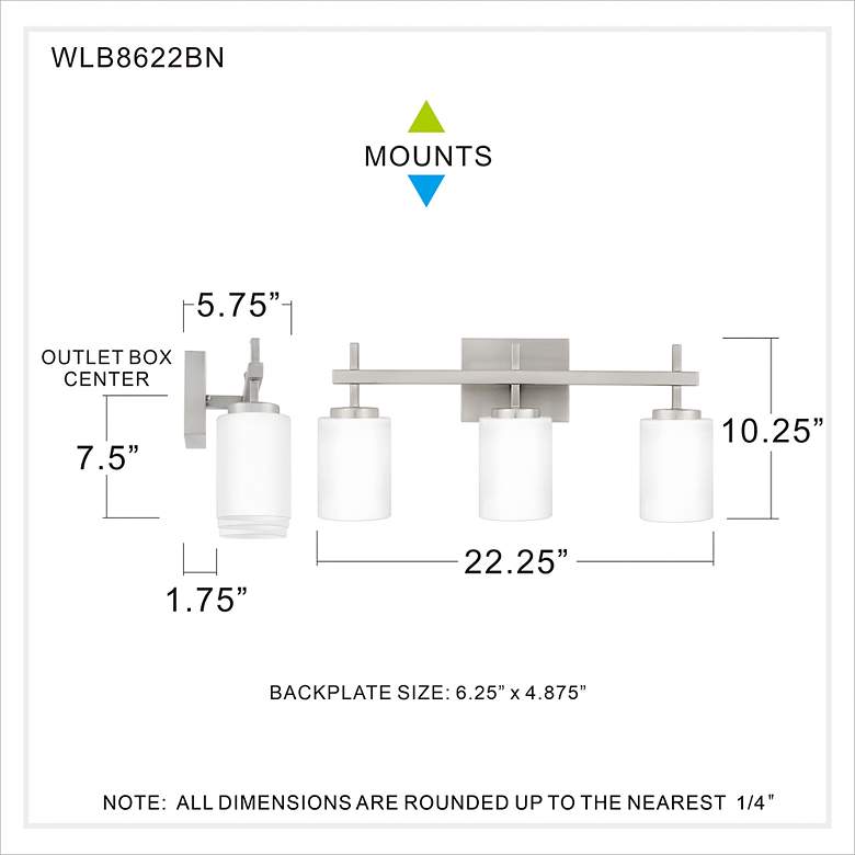 Image 5 Wilburn 3-Light Integrated LED Brushed Nickel Vanity Light more views