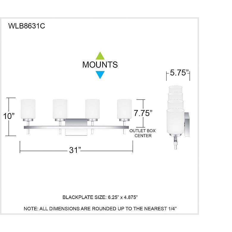 Image 5 Wilburn 4-Light Integrated LED Polished Chrome Vanity Light more views