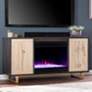Wilconia 54 1/4"W Brown Natural Color Changin LED Fireplace