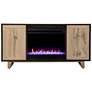 Wilconia 54 1/4"W Brown Natural Color Changin LED Fireplace