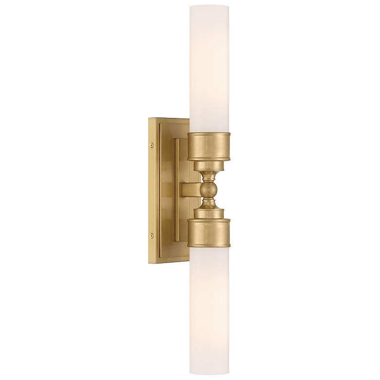 Image 1 Wilcox 2 Light Aged Brass Sconce